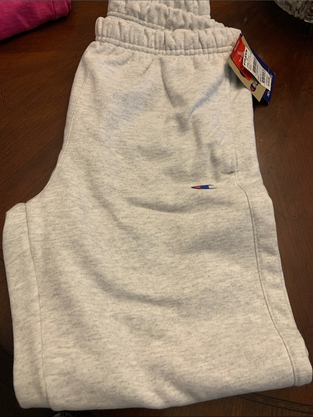 Champion Light Heather Gray Sweatpants with Logo